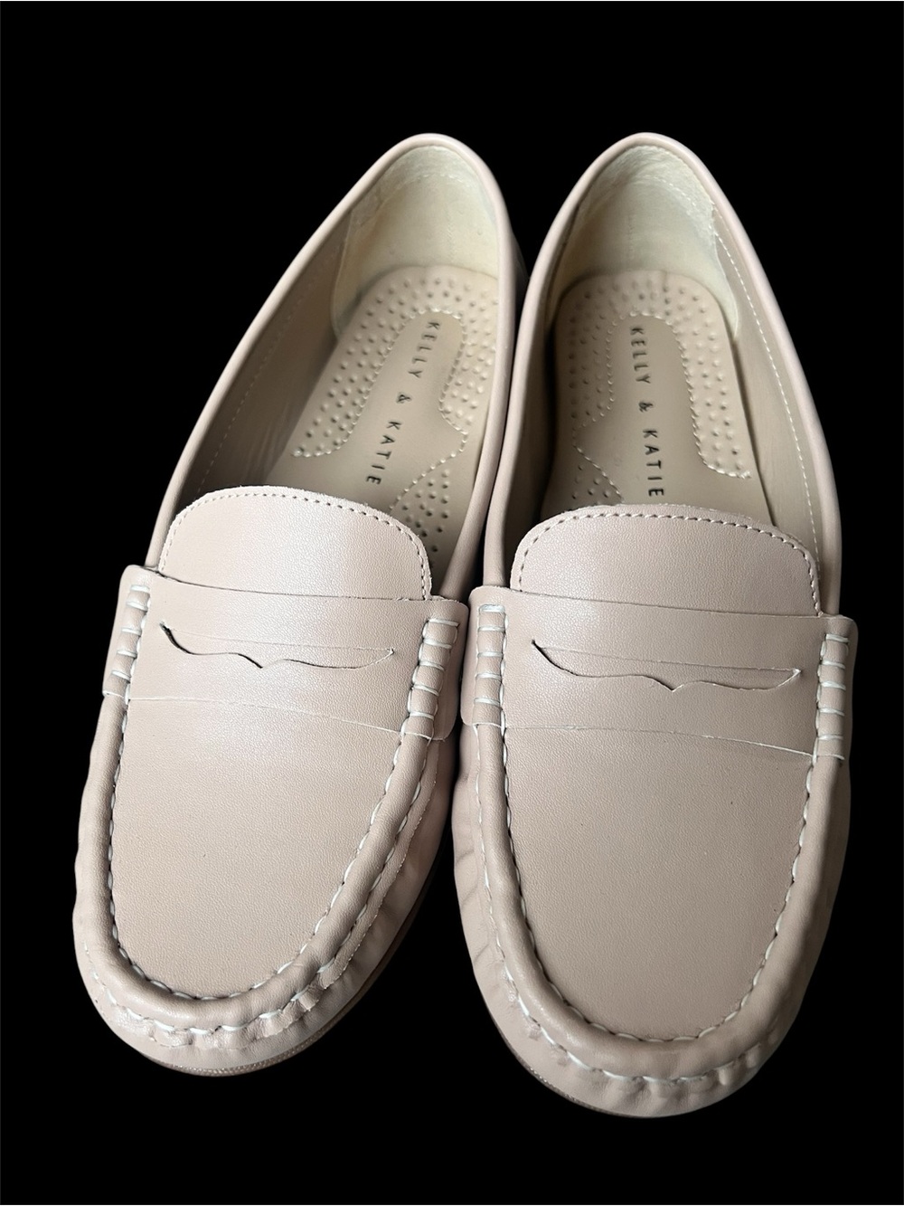 Kelly & Katie Soft Neutral Beige Slip-On Loafers Size 37